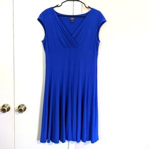 Cobalt blue fit and flare dress